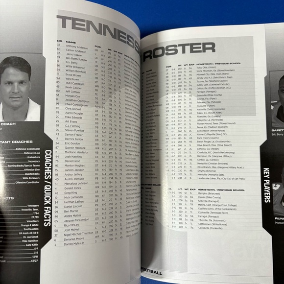 2009 Alabama vs Tennessee Program Rolando McClain Saban Poster Lane Kiffin Vols - Picture 8 of 11